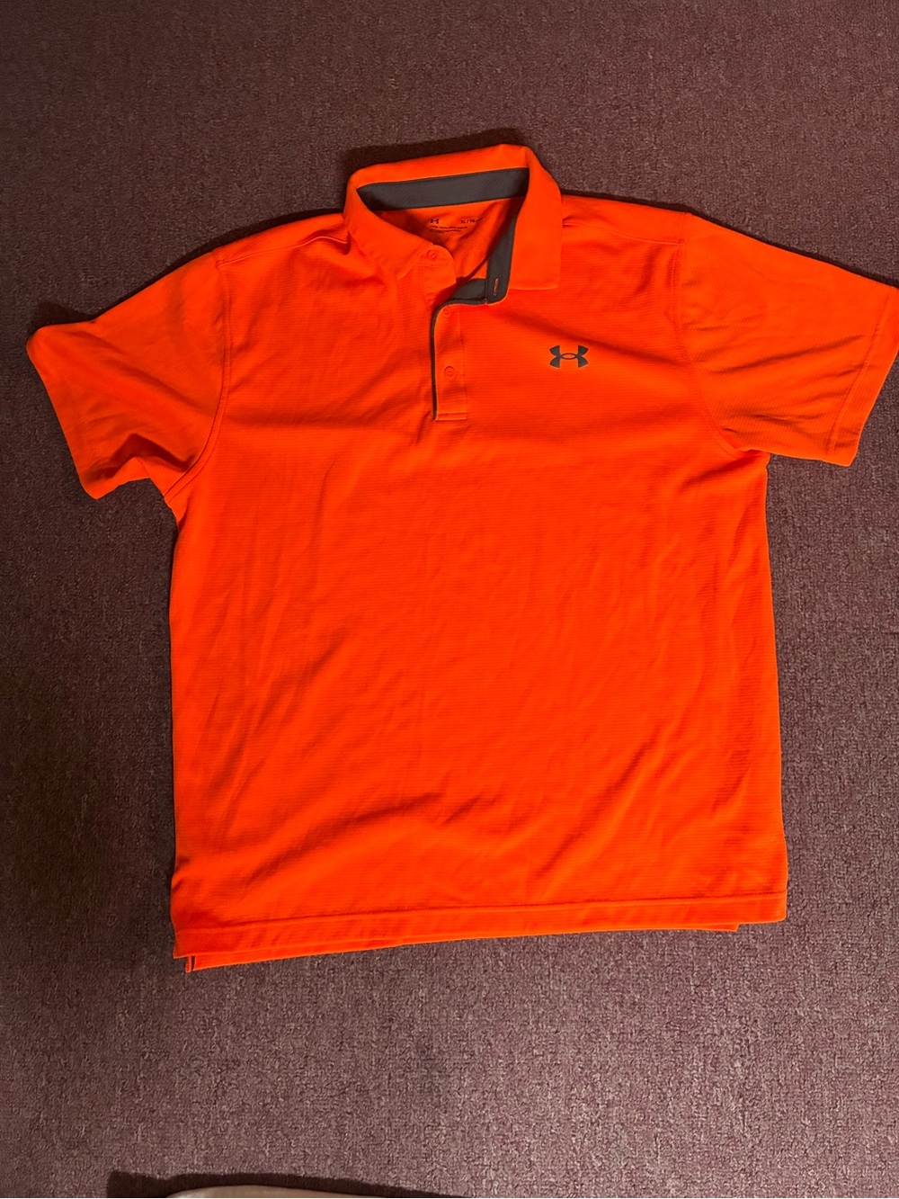 Under Armour Men’s Bright Orange Polo with Grey Accents
